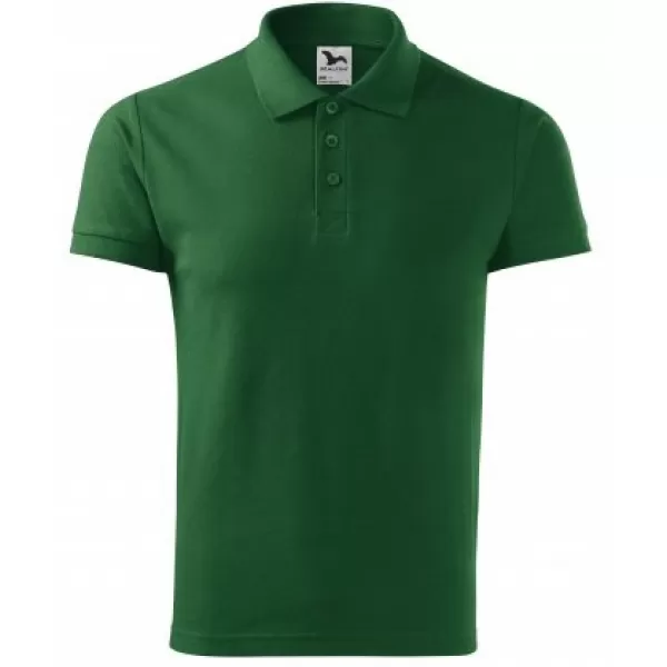  Herren-T-Shirt mit Kragen MALFINI HEAVY 215 FLASCHENGRÜN 