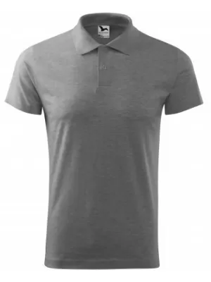 Herren-T-Shirt mit Kragen MALFINI SINGLE J. 202 DUNKELGRAUE HIGHLIGHTS