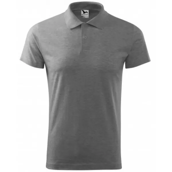  Herren-T-Shirt mit Kragen MALFINI SINGLE J. 202 DUNKELGRAUE HIGHLIGHTS 