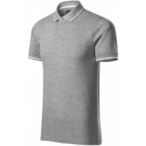  Herren-T-Shirt mit Kragen MALFINI PREMIUM PERFECTION PLAIN 251 DUNKELGRAUE HIGHLIGHTS 