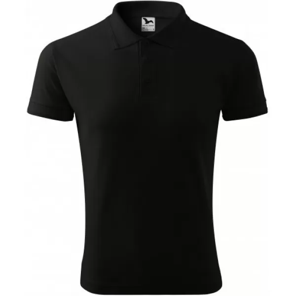  Herren-T-Shirt mit Kragen MALFINI PIQUE POLO 203 SCHWARZ 