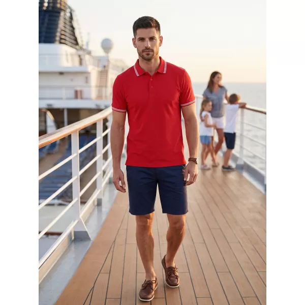  Herren-T-Shirt mit Kragen MALFINI URBAN 219 ROT 