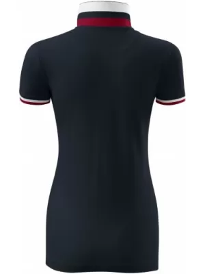 Damen-T-Shirt mit Kragen MALFINI PREMIUM COLLAR UP 257 DUNKLES MARINEBLAU
