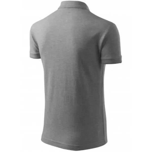  Herren-T-Shirt mit Kragen MALFINI PIQUE POLO 203 DUNKELGRAUE HIGHLIGHTS 