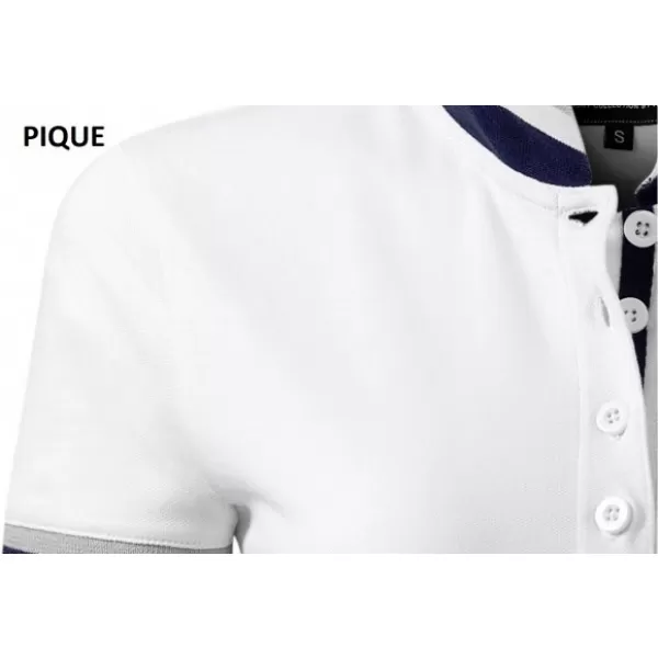  Damen-T-Shirt mit Kragen MALFINI PREMIUM COLLAR UP 257 WEIß 