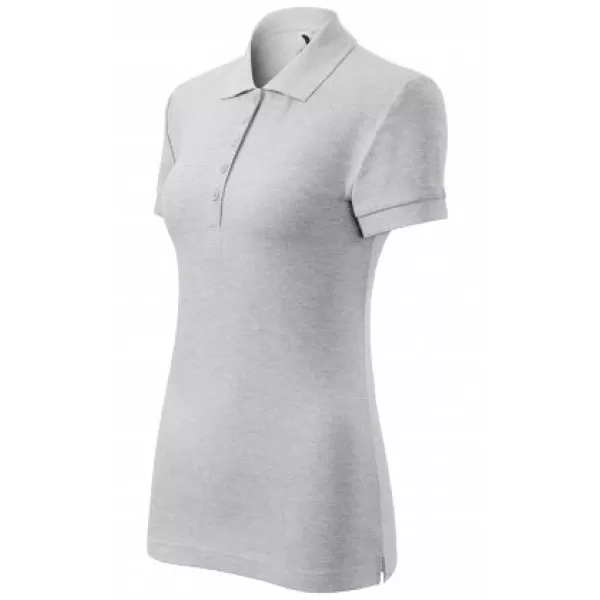  Damen-T-Shirt mit Kragen MALFINI COTTON 213 HELLGRAUE AKZENTE 