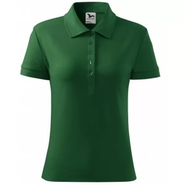  Damen-T-Shirt mit Kragen MALFINI HEAVY 216 FLASCHENGRÜN 