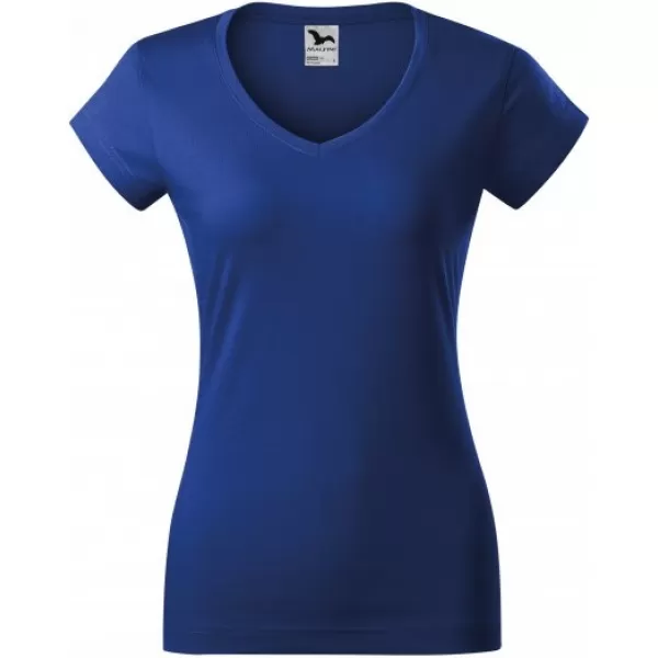  Damen-T-Shirt MALFINI FIT V-NECK 162 KÖNIGSBLAU 