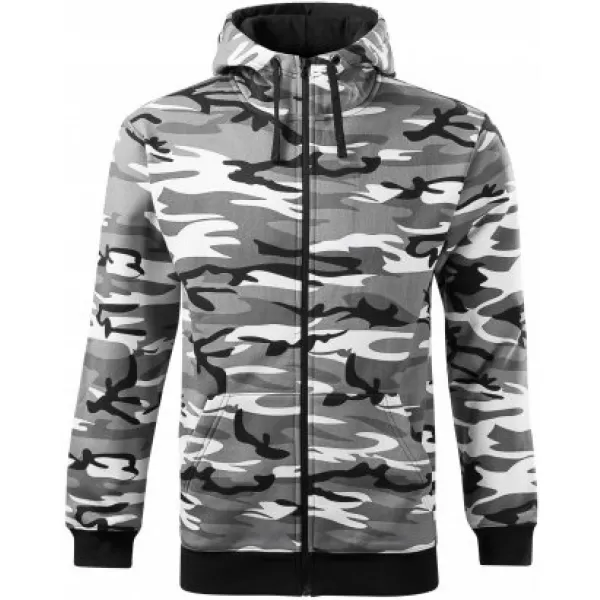  Herren-Sweatshirt MALFINI CAMO ZIPPER C19 TARNGRAU 