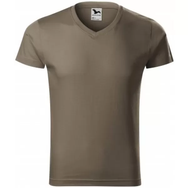  Herren-T-Shirt MALFINI SLIM FIT V-NECK 146 ARMEEN 