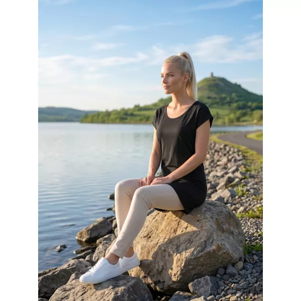  Langes T-Shirt für Damen MALFINI LOVE 123 SCHWARZ 
