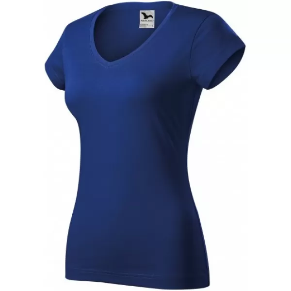 Damen-T-Shirt MALFINI FIT V-NECK 162 KÖNIGSBLAU 