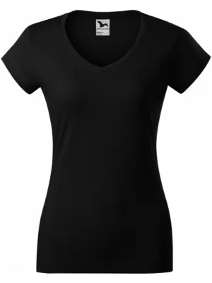 Damen-T-Shirt MALFINI FIT V-NECK 162 SCHWARZ