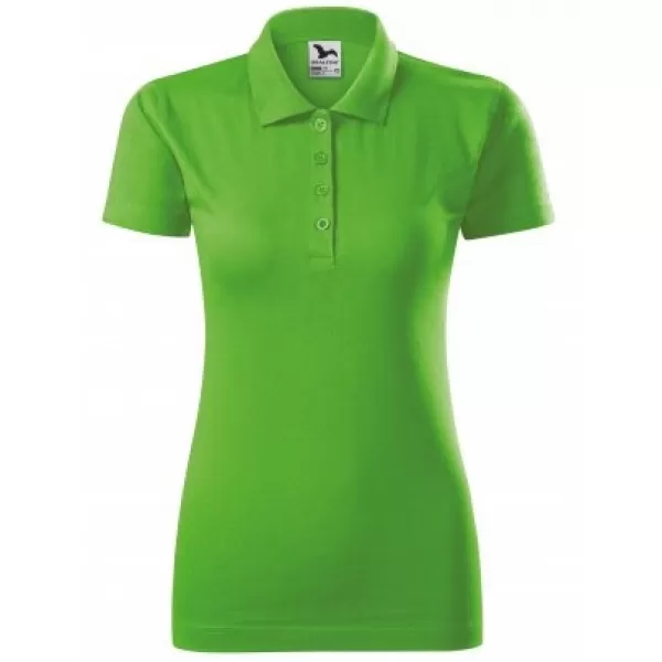  Damen-T-Shirt mit Kragen MALFINI SINGLE J. 223 APFELGRÜN 