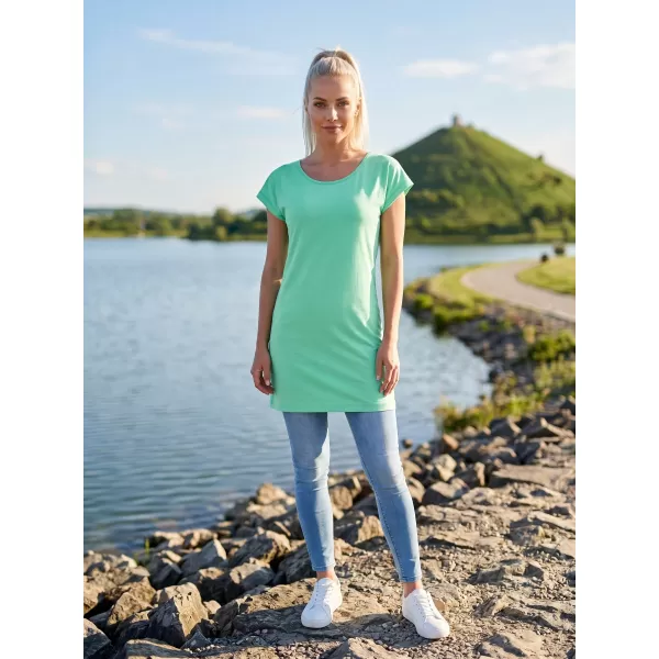  Langes T-Shirt für Damen MALFINI LOVE 123 MINZE 