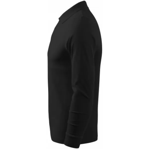  Herren-T-Shirt mit langen Ärmeln und Kragen MALFINI SINGLE J. LS 211 SCHWARZ 
