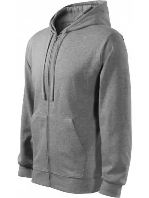Herren-Sweatshirt MALFINI TRENDY ZIPPER 410 DUNKELGRAUE HIGHLIGHTS