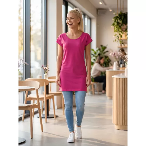  Langes T-Shirt für Damen MALFINI LOVE 123 MAGENTA 