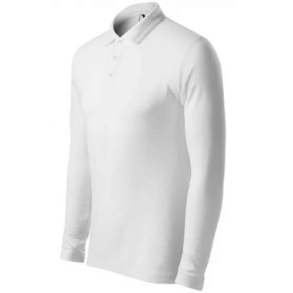  Herren-T-Shirt mit langen Ärmeln und Kragen MALFINI PIQUE POLO LS 221 WEIß 