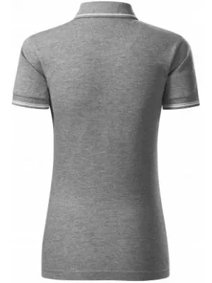 Damen-T-Shirt mit Kragen MALFINI PREMIUM PERFECTION PLAIN 253 DUNKELGRAUE HIGHLIGHTS