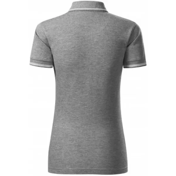  Damen-T-Shirt mit Kragen MALFINI PREMIUM PERFECTION PLAIN 253 DUNKELGRAUE HIGHLIGHTS 