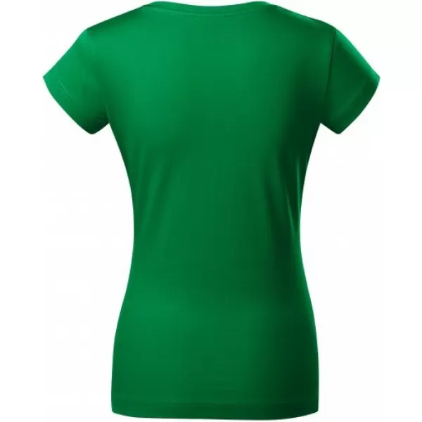 Damen-T-Shirt MALFINI FIT V-NECK 162 MITTELGRÜN 