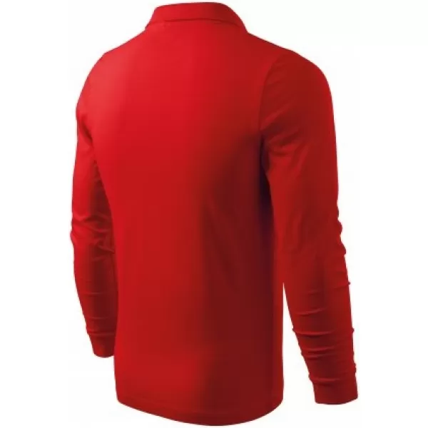  Herren-T-Shirt mit langen Ärmeln und Kragen MALFINI SINGLE J. LS 211 ROT 