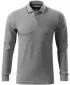 Herren-T-Shirt mit langen Ärmeln und Kragen MALFINI PREMIUM CONTRAST STRIPE LS 258 DUNKELGRAUE HIGHLIGHTS