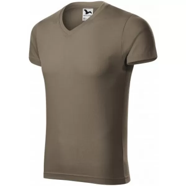  Herren-T-Shirt MALFINI SLIM FIT V-NECK 146 ARMEEN 