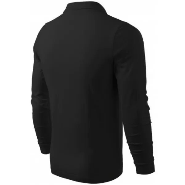  Herren-T-Shirt mit langen Ärmeln und Kragen MALFINI SINGLE J. LS 211 SCHWARZ 