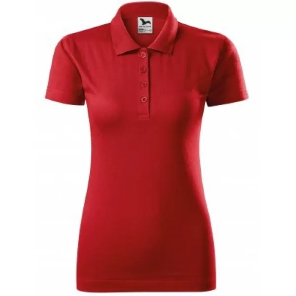  Damen-T-Shirt mit Kragen MALFINI SINGLE J. 223 ROT 