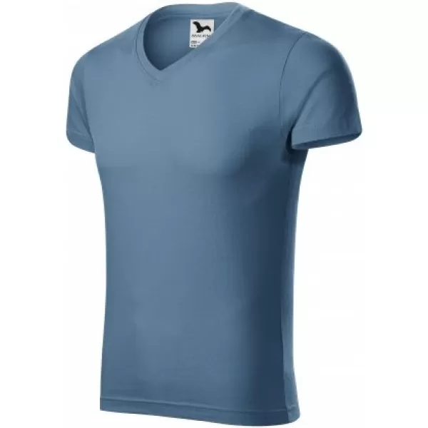  Herren-T-Shirt MALFINI SLIM FIT V-NECK 146 DENIM 