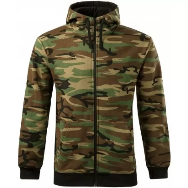  Herren-Sweatshirt MALFINI CAMO ZIPPER C19 TARNBRAUN 