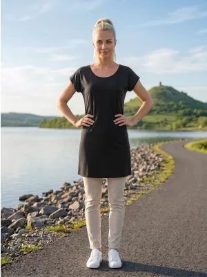 Langes T-Shirt für Damen MALFINI LOVE 123 SCHWARZ