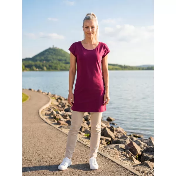 Langes T-Shirt für Damen MALFINI LOVE 123 FUCHSIE 