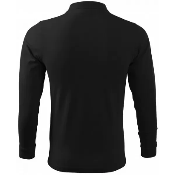  Herren-T-Shirt mit langen Ärmeln und Kragen MALFINI SINGLE J. LS 211 SCHWARZ 