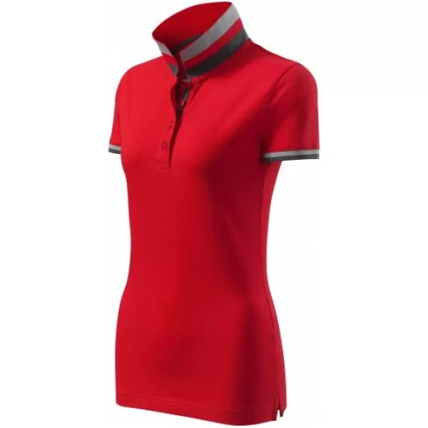  Damen-T-Shirt mit Kragen MALFINI PREMIUM COLLAR UP 257 ROTE FORMEL 
