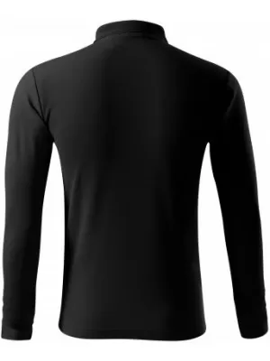 Herren-T-Shirt mit langen Ärmeln und Kragen MALFINI PIQUE POLO LS 221 SCHWARZ