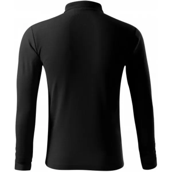  Herren-T-Shirt mit langen Ärmeln und Kragen MALFINI PIQUE POLO LS 221 SCHWARZ 