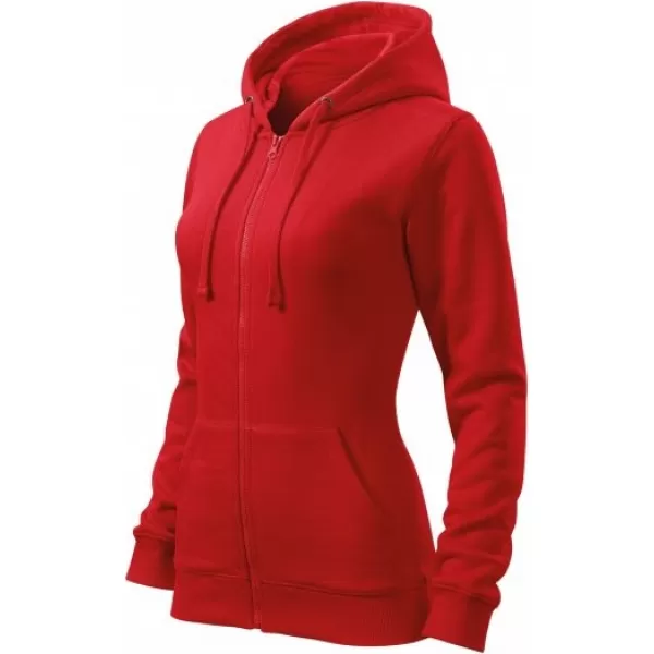  Damen-Sweatshirt MALFINI TRENDY ZIPPER 411 ROT 
