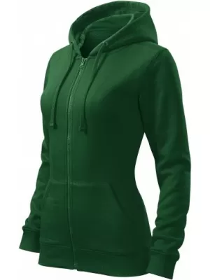 Damen-Sweatshirt MALFINI TRENDY ZIPPER 411 FLASCHENGRÜN