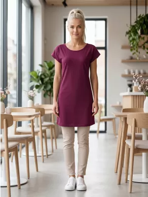 Langes T-Shirt für Damen MALFINI LOVE 123 FUCHSIE