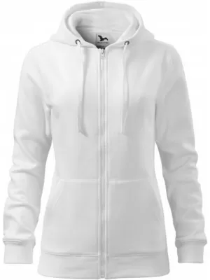 Damen-Sweatshirt MALFINI TRENDY ZIPPER 411 WEIß