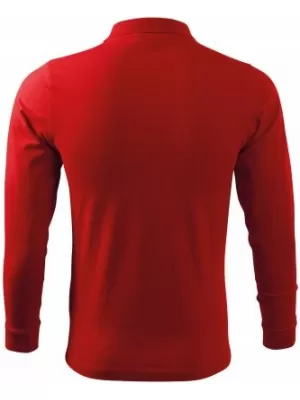 Herren-T-Shirt mit langen Ärmeln und Kragen MALFINI SINGLE J. LS 211 ROT