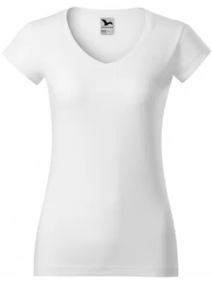 Damen-T-Shirt MALFINI FIT V-NECK 162 WEIß