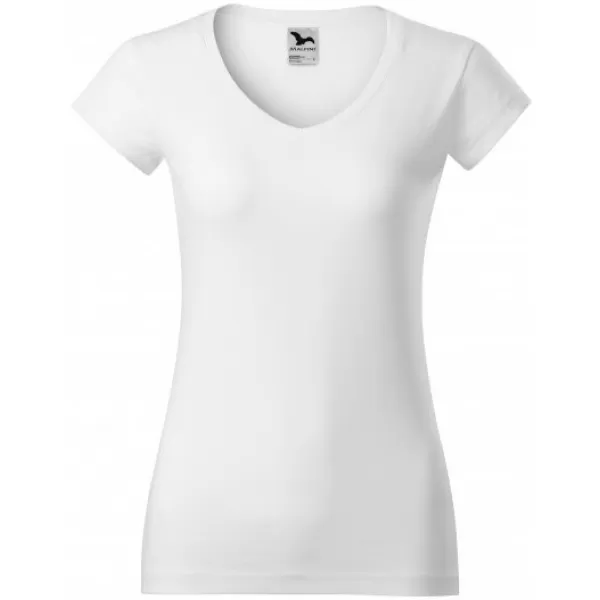  Damen-T-Shirt MALFINI FIT V-NECK 162 WEIß 