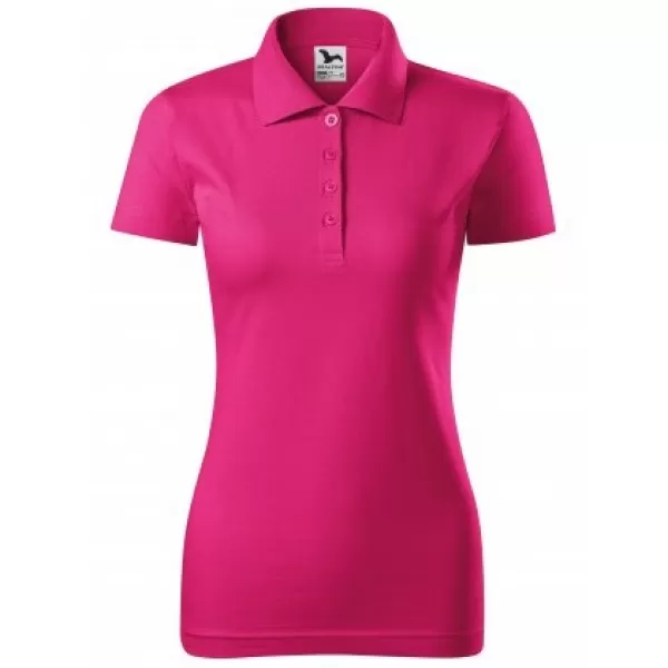  Damen-T-Shirt mit Kragen MALFINI SINGLE J. 223 MAGENTA 