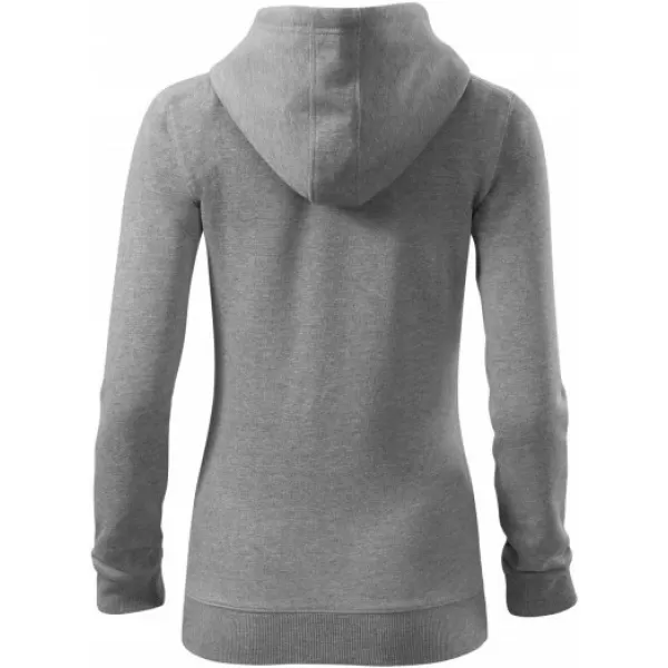  Damen-Sweatshirt MALFINI TRENDY ZIPPER 411 DUNKELGRAUE HIGHLIGHTS 
