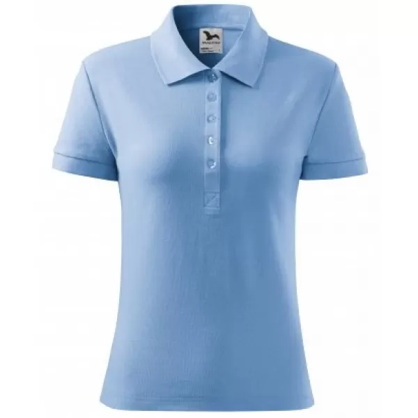  Damen-T-Shirt mit Kragen MALFINI SINGLE J. 223 HIMMELBLAU 