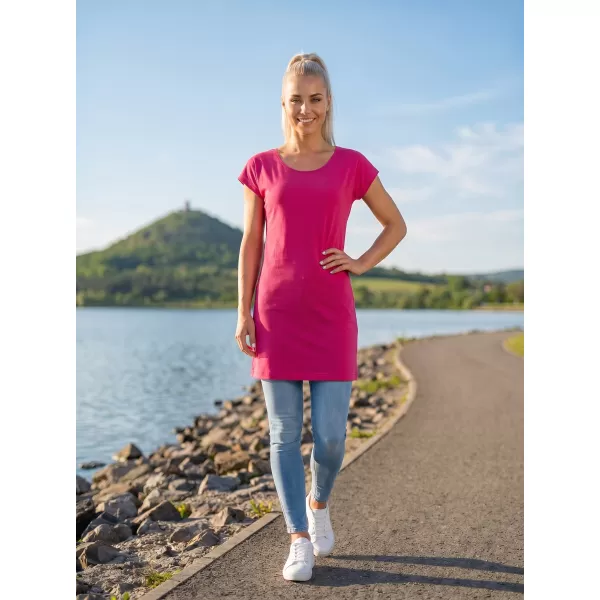  Langes T-Shirt für Damen MALFINI LOVE 123 MAGENTA 